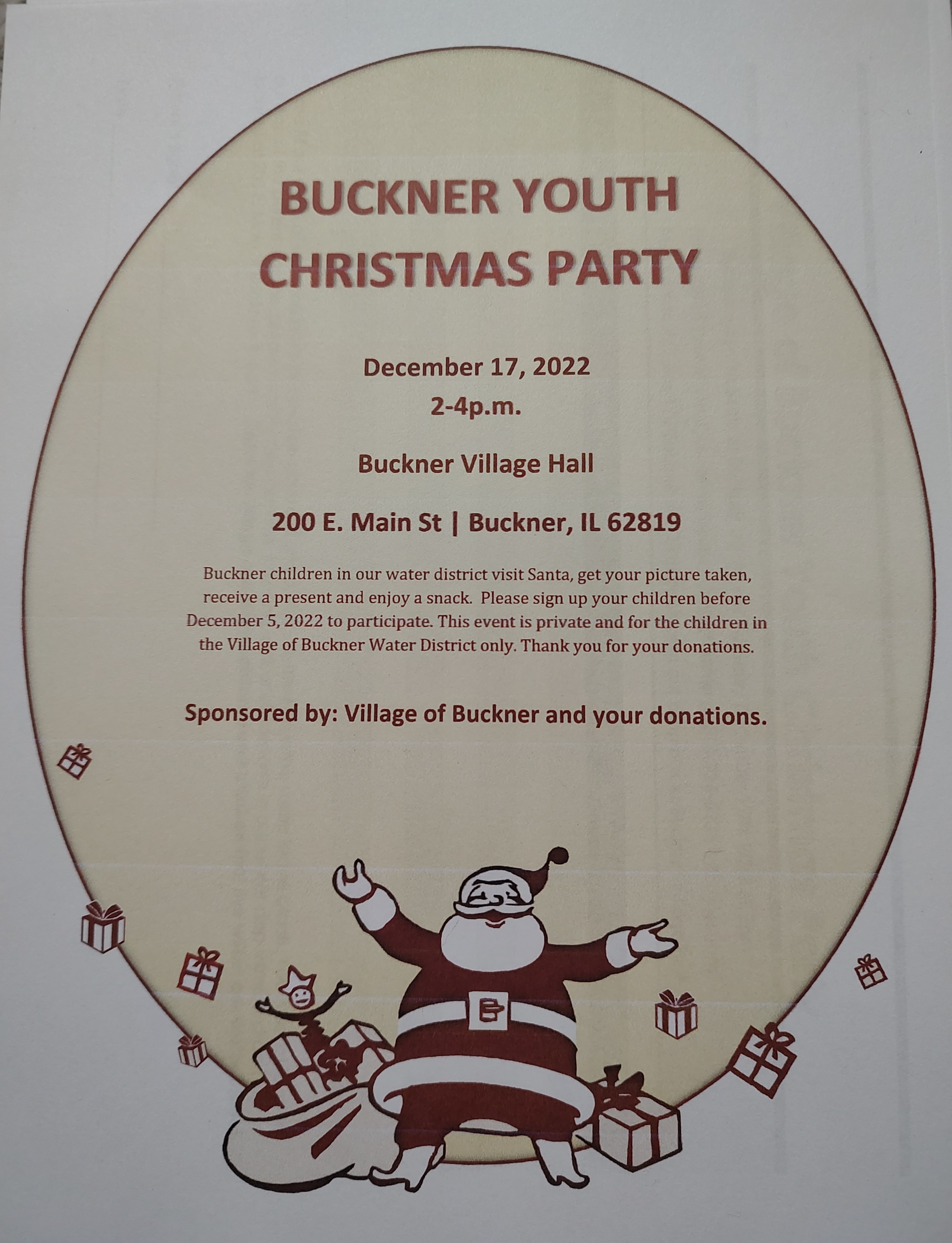 Private Christmas Party for Buckner Children. Village of Buckner